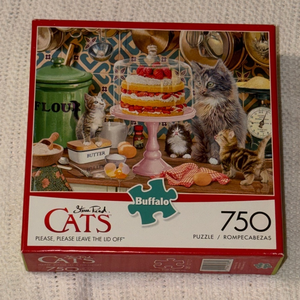 Buffalo David Bitton Cats Puzzle with Red and Green Accents